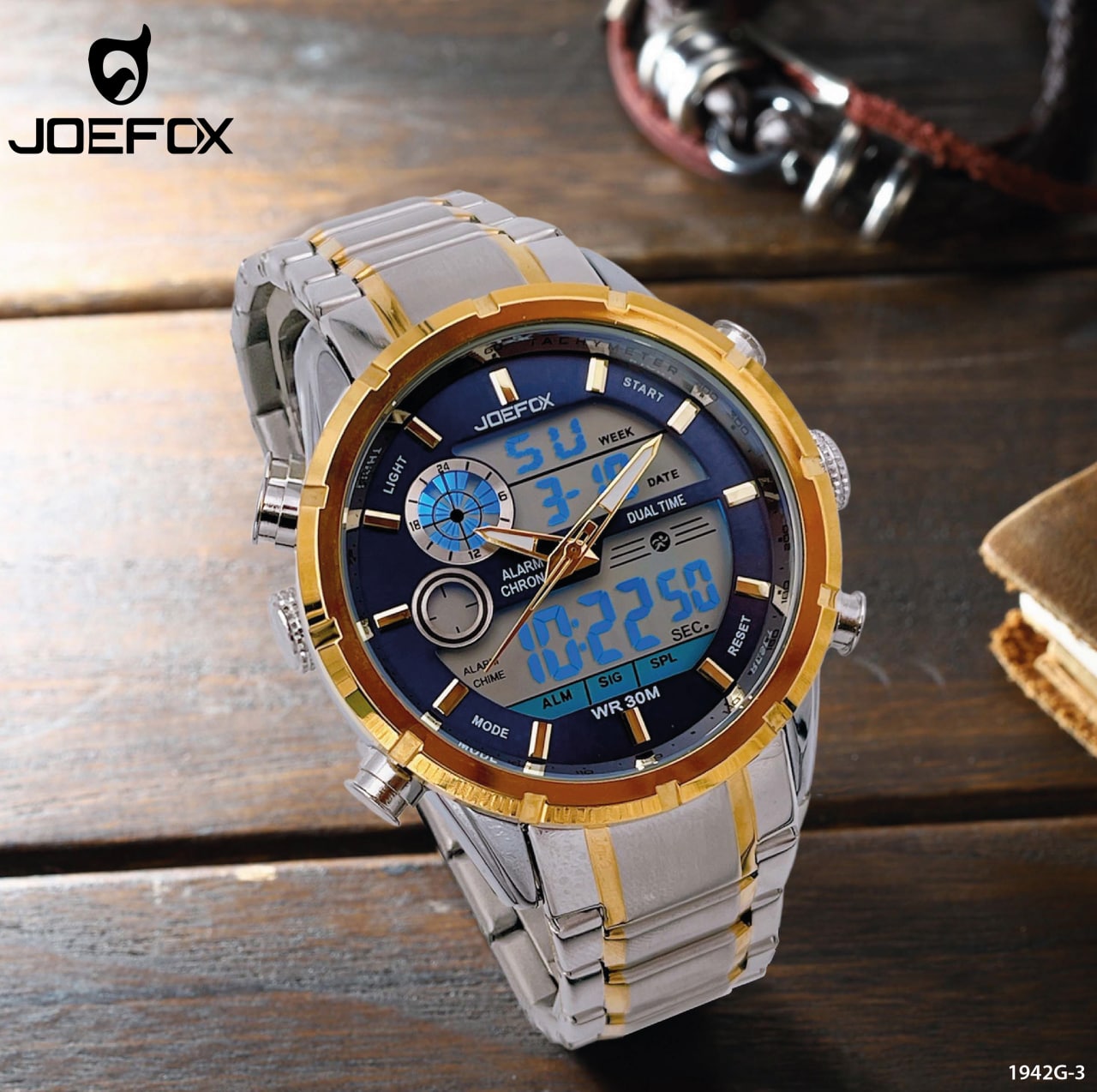 𝟏𝟗𝟒𝟐𝐆-3 RELOJ  JFX 𝐀𝐍𝐀-𝐃𝐈𝐆 𝐋𝐔𝐙 𝐋𝐄𝐃 𝐒𝐈𝐋𝐈𝐂𝐎𝐍𝐀 𝐇𝐎𝐌𝐁𝐑𝐄